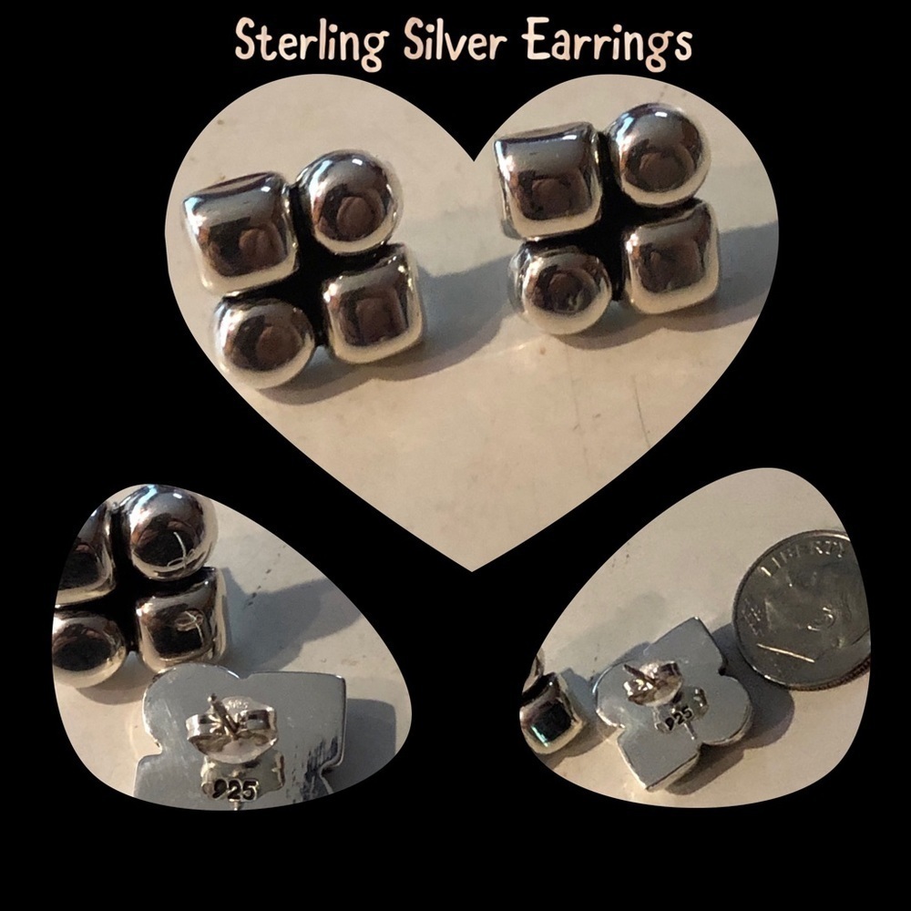 Sterling Silver (925) Earrings (.2 oz) NWT Simple Classic
